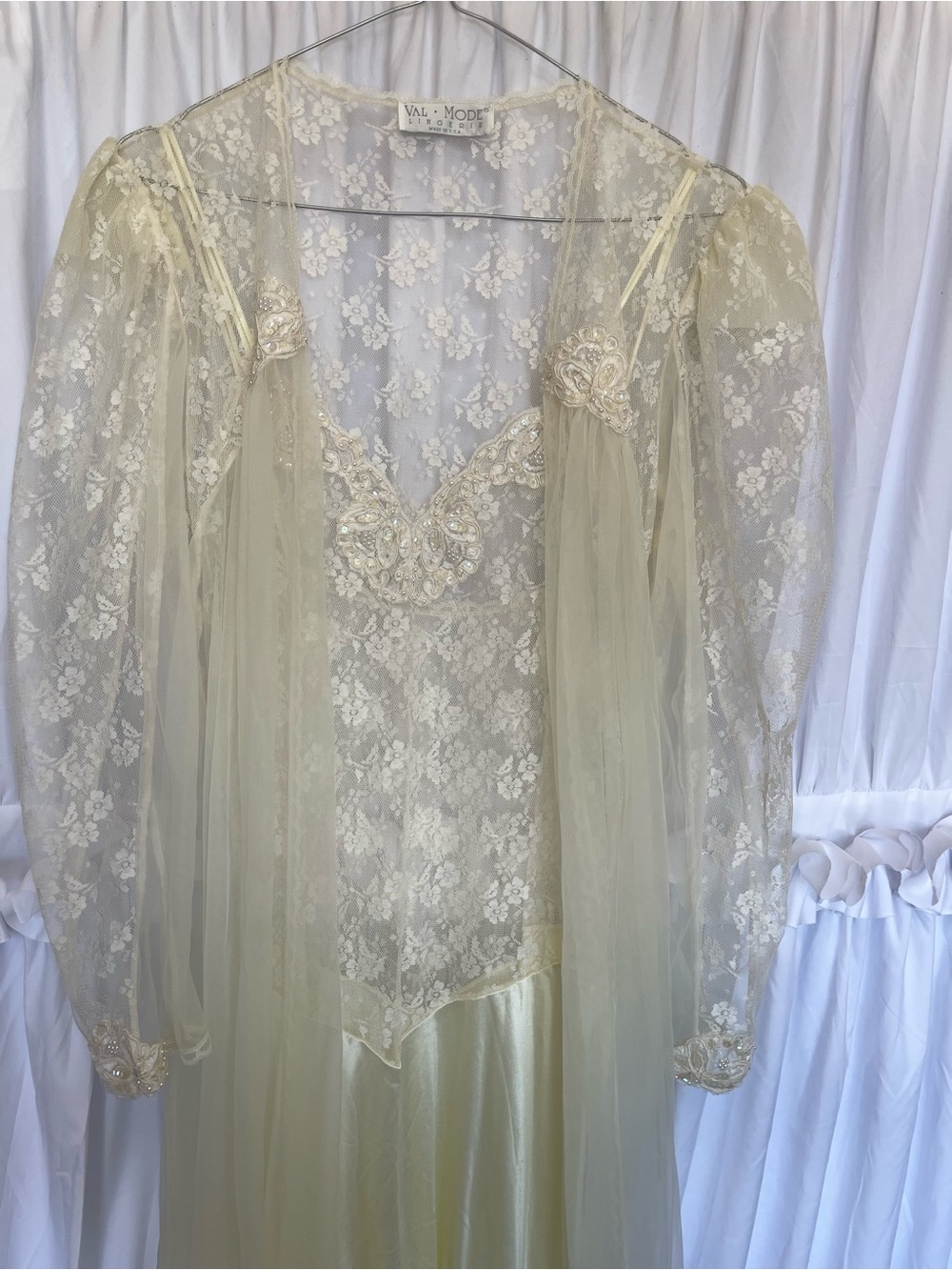 vintage beaded lace maxi dress:Fit size:L